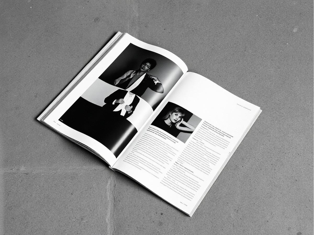 Revista mesh impresa abierta sobre un piso de concreto